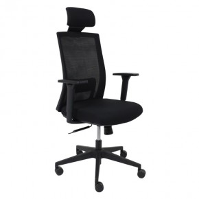 Кресло поворотное ARCUS, черная сетка+ткань/черный полиамид, коллекция AKSPRIME